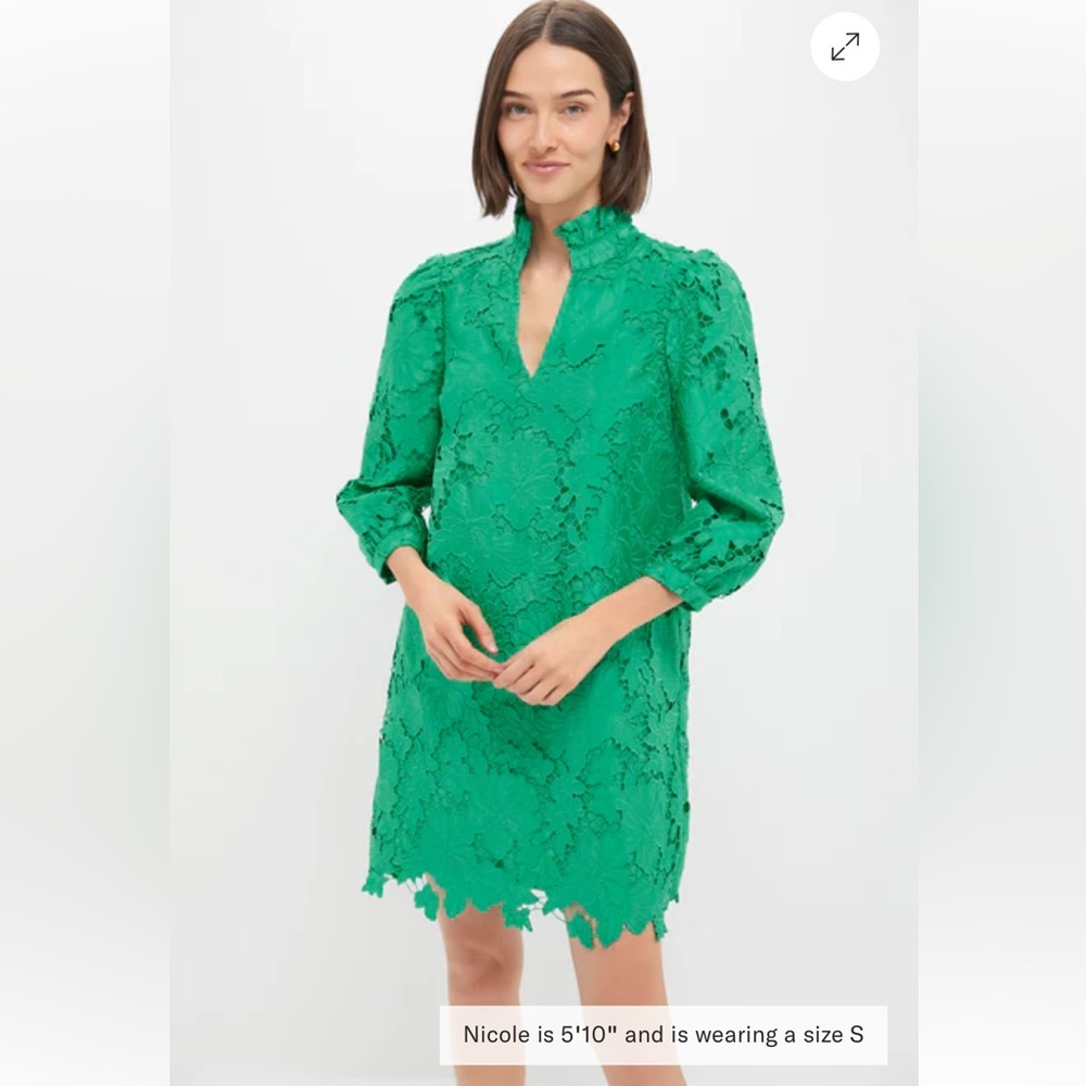 XS Tuckernuck Pomander Place Green Lace Cath Mini Dress